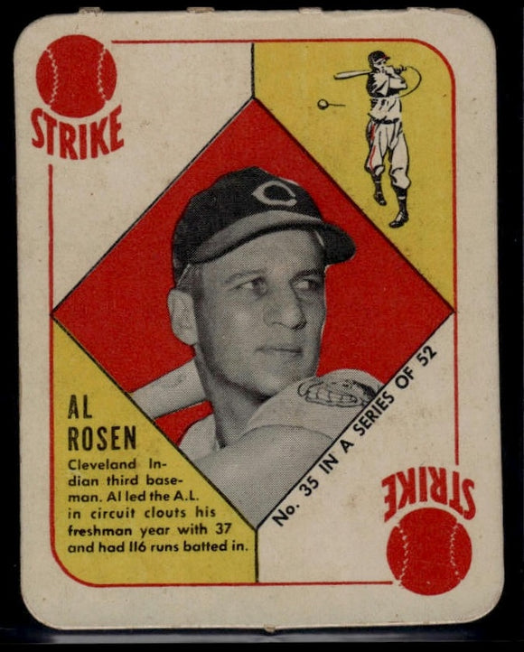 1951 Topps Red Backs Al Rosen #35 Baseball Cleveland Indians