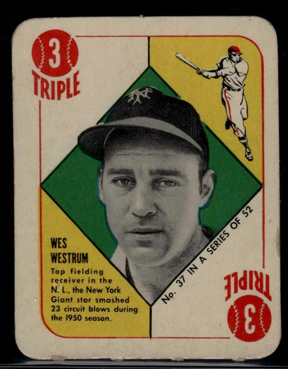 1951 Topps Red Backs Wes Westrum #37 Baseball New York Giants