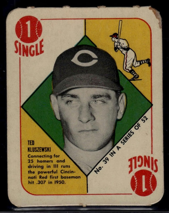 1951 Topps Red Backs Ted Kluszewski #39 Baseball Cincinnati Reds