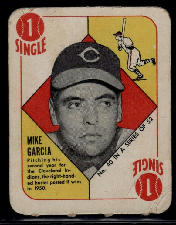 1951 Topps Red Backs Mike Garcia #40 Baseball Cleveland Indians