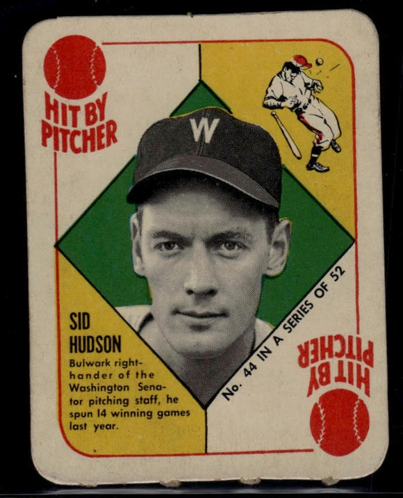 1951 Topps Red Backs Sid Hudson #44 Baseball Washington Senators