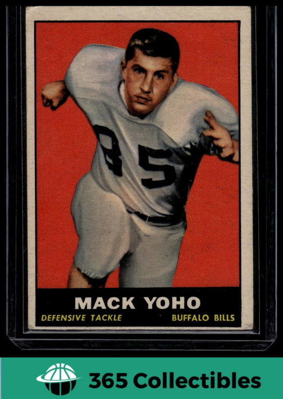 1961 Topps NFL Mack Yoho #165 Football Buffalo Bills