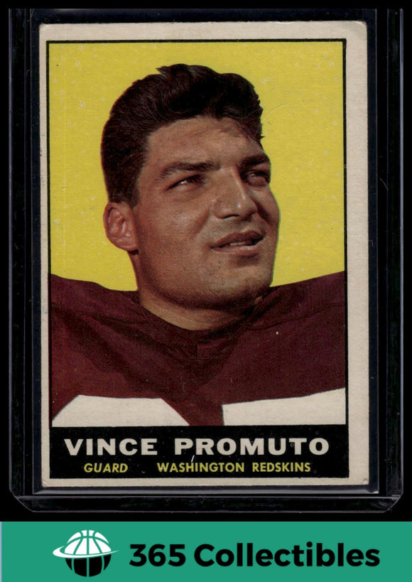 1961 Topps NFL Vince Promuto #128 Football Washington Redskins