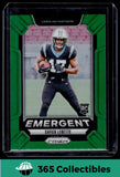 2024 Panini Prizm #15 Xavier Legette Emergent Green Prizm Rookie Panthers