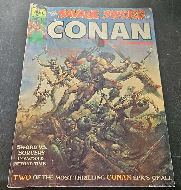 The Savage Sword of Conan The Barbarian - #1 - Sword VS. Sorcery In A World Beyond Time  - August 1974 - Marvel - Comic Book