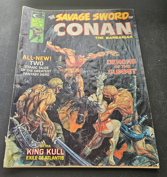 The Savage Sword of Conan The Barbarian - #3 - Demons of the Summit  - December 1974 - Marvel - Comic Book
