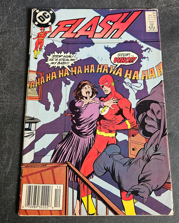FLASH #33 DECEMBER 89 - DETECTIVE COMICS DC  - COMIC BOOK