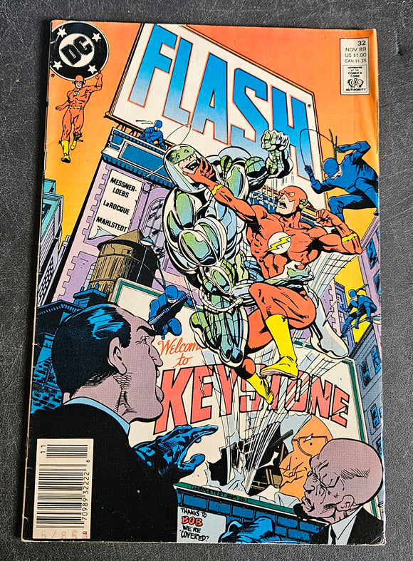 FLASH - WELCOME TO KEYSTONE - #32 NOVEMBER 1989 - DETECTIVE COMICS DC  - COMIC BOOK