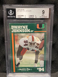 1994 MIAMI BUMBLE BEE PERFORATED DWAYNE THE ROCK JOHNSON ROOKIE CARD BGS 9