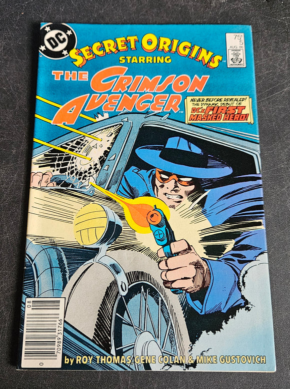 SECRET ORIGINS - THE CRIMSON AVENGER #5 AUG 86 - DETECTIVE COMICS DC  - COMIC BOOK