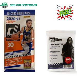 2020-2021 Panini Donruss NBA Basketball 30-Card Value/Fat Cello Pack (FREE Sleeves)