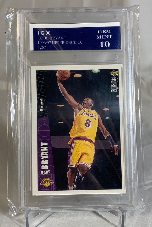 1996-1997 Upper Deck Kobe Bryant Rookie Card #267 IGX Gem Mint 10 #20524