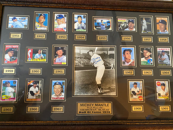 Mickey Mantle Autograph Picture, Framed with COA World Trader