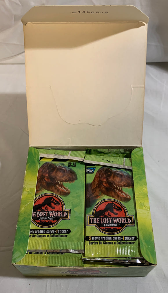 3 Packs of 1997 The Lost World Jurassic Park Trading Cards Topps