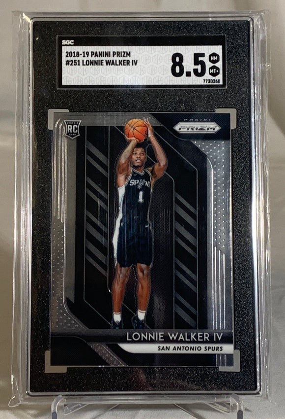 2018-2019 Panini Prizm #251 Lonnie Walker IV NBA Spurs SGC 8.5 NM MT+ #7730260